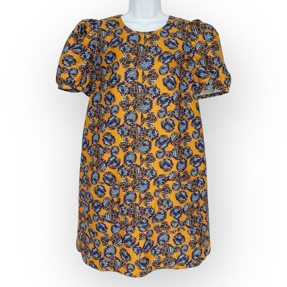 JADE NWT‎ Pocket Shift Dress in Mandarin Deco- size M- Artsy Avant Garde Fall - Picture 2 of 8